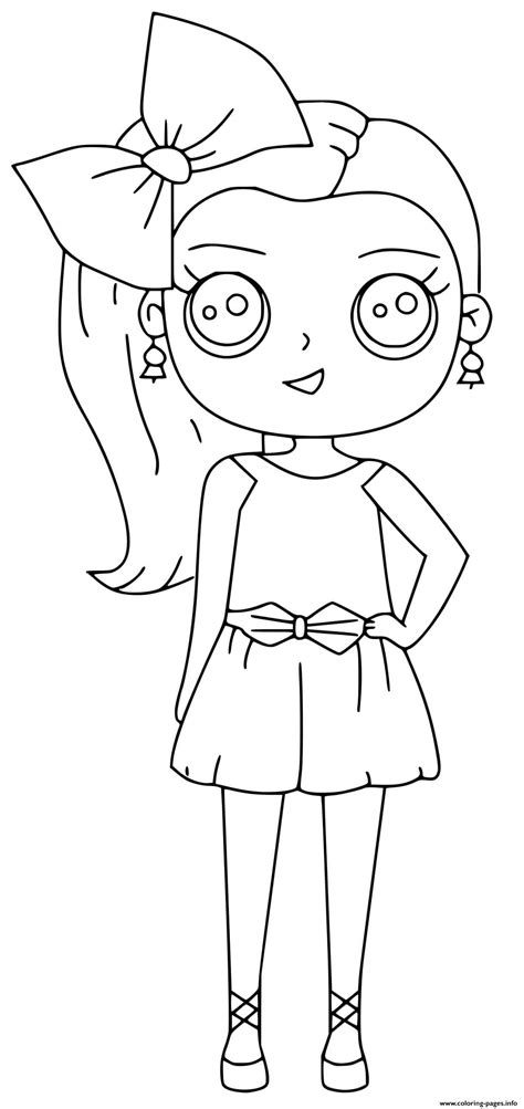 Jojo Siwa Kawaii Cute Girl Coloring Page Printable