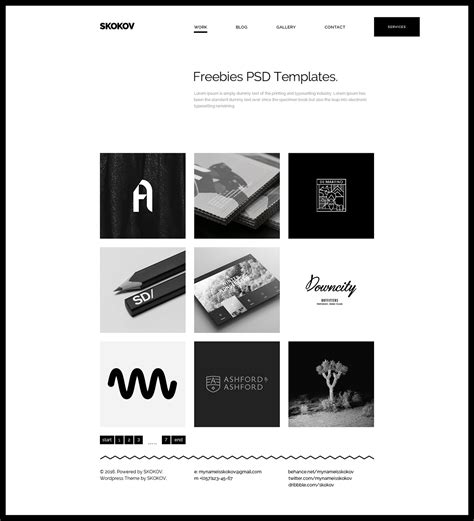 Portfolio free website templates we have about (168) free website templates in (1/6) pages. SKOKOV Portfolio - Free PSD Template on Behance