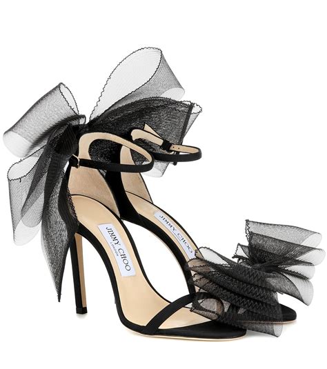 lyst jimmy choo aveline 100 embellished sandals in black