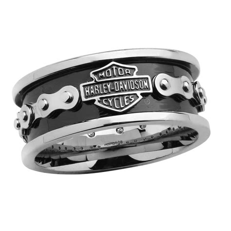 Harley Davidson® Wedding Band Stainless Steel Bike Chain Ring Mod