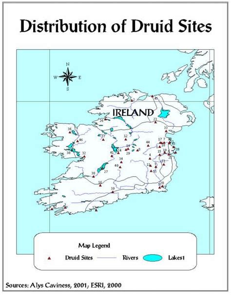 Druid Sites In Ireland Ireland Ireland Map Ancient Ireland