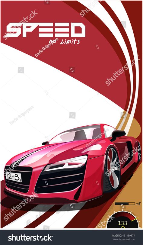 Vector Illustration Detailed Sports Car Poster Stock Vector Royalty