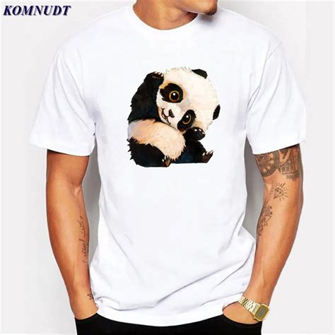 2018 Cute Giant Panda Shake Hand Print Tee Shirt Fashion Casual T