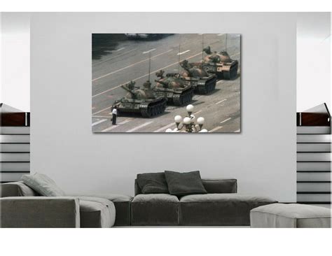 The Tank Man Tiananmen Square Colored Canvas Wall Art Print EBay