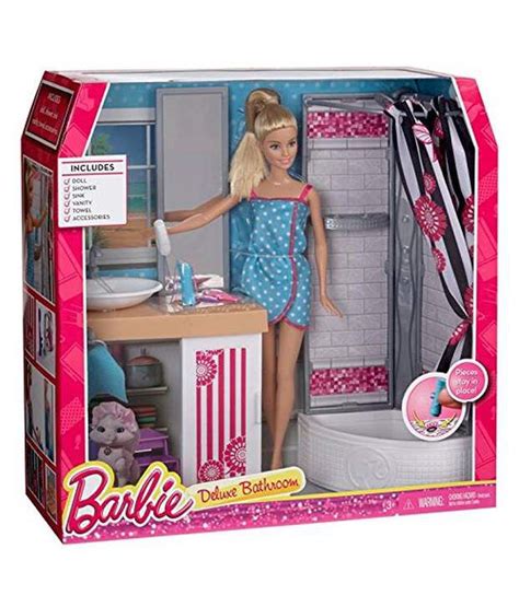 Barbie Doll And Bathroom Furniture Set Buy Barbie Doll And Bathroom