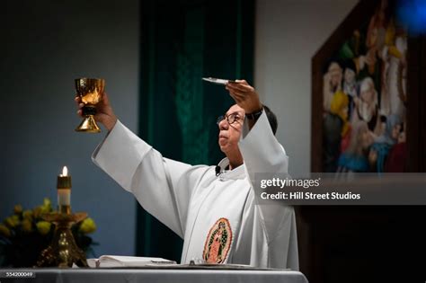 Priest Giving Sermon In Catholic Church High Res Stock Photo Getty Images