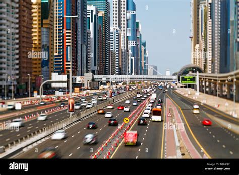 United Arab Emirates Dubai Sheikh Zayed Road Traffic And New High