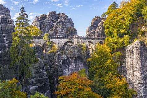 Bridge Named Bastei In Saxon Switzerland Stock Image Image Of Nature