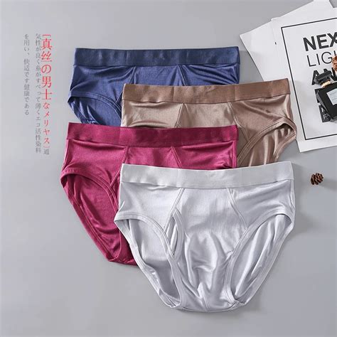 3 Pack Men S 100 Real Silk Briefs Panties Underwear Lingerie L Xl 2xl 3xl 1064