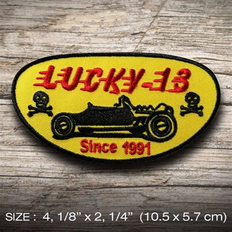 Lucky 13 Embroidered Patch Iron On Decorate Es Embroidered Etsy