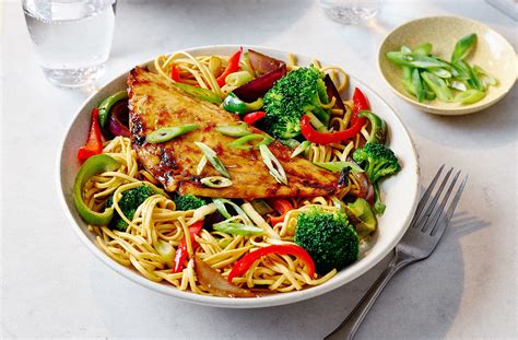 Grilled Teriyaki Fish With Veg And Noodles Recipe Fish Recipes