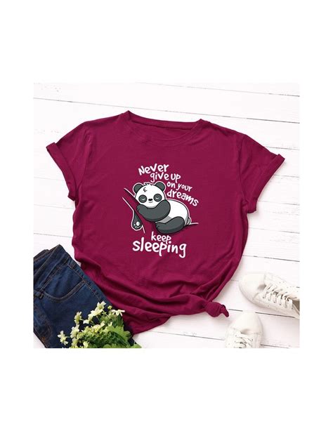 Plus Size S 5xl New Lovely Panda Letter Print T Shirt Women 100 Cotton O Neck Short Sleeve