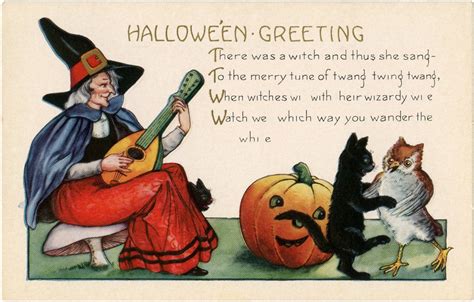 9 Spooky Red Halloween Witch Images Vintage The