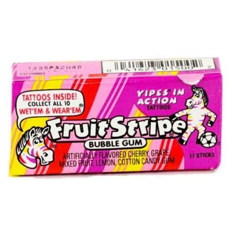 Fruit Stripe Bubble Gum Zebra Striped Gum