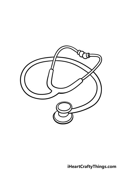 Stethoscope Drawing To Draw A Stethoscope Step By Step Coloring Home