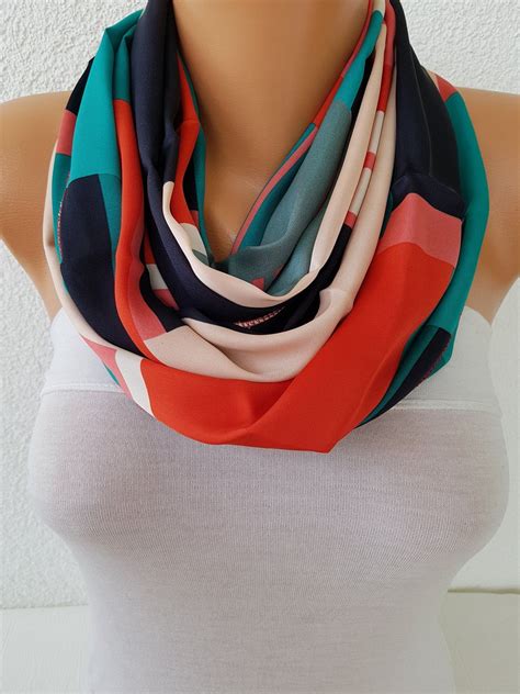 Rainbow Chevron Infinity Chiffon Scarfspring Summer Scarf Etsy