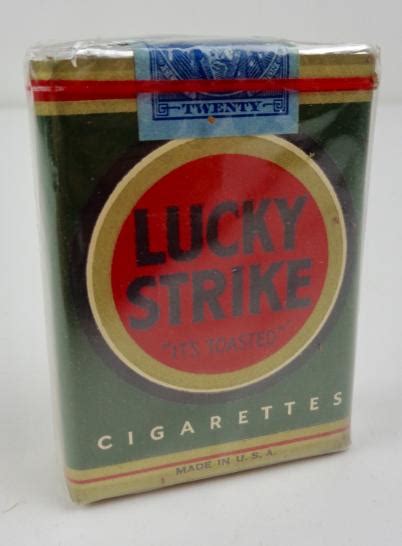 Imcs Militaria Us Ww2 Lucky Strike Cigarettes In Early Green Package