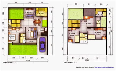 Desain rumah 2 lantai ini cantik sekali dengan desain bangunannya yang modern. Top Contoh denah rumah minimalis ukuran 10x10 | Godean.web.id