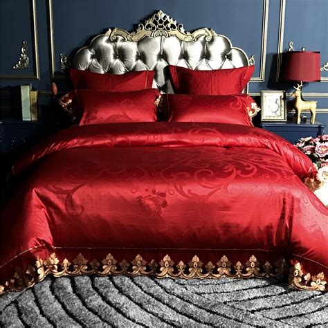 100s Satin Jacquard Bed Cover Set Luxury Wedding Bedding Set Queen King Size 4 6pcs Duvet Cover