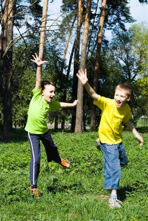 Happy Children Jumping Stock Image Image Of Children 14165359