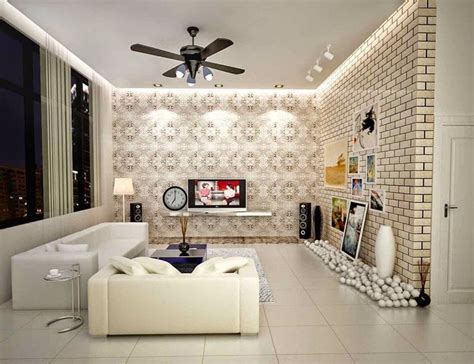 contoh wallpaper dinding ruang tamu minimalis desain apartemen