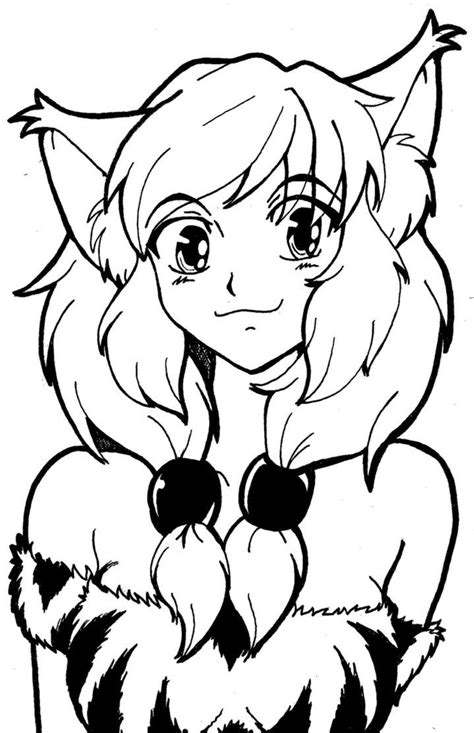 Pics Of Cute Anime Cat Girls Coloring Page Anime Chibi Coloring Home