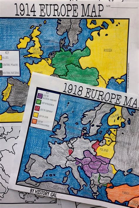 Europe World War Map 1914 To 1918