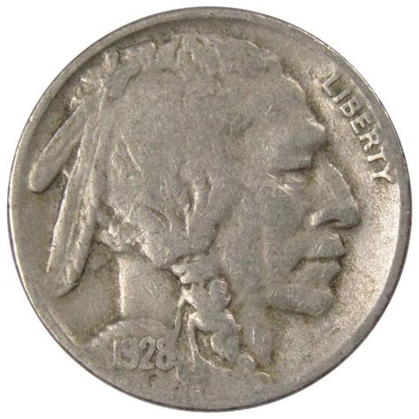 1928 S Indian Head Buffalo Nickel 5 Cent Piece Vg Very Good 5c Us Coin