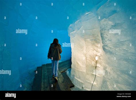 Ice Caves Rhone Glacier Canton Valais Switzerland Stock Photo Alamy