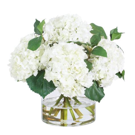 jane seymour botanicals 15 in hydrangea in glass vase p5822 wh the