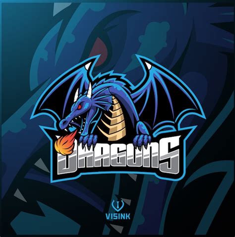 Logo Mascotte Sport Dragon Vecteur Premium