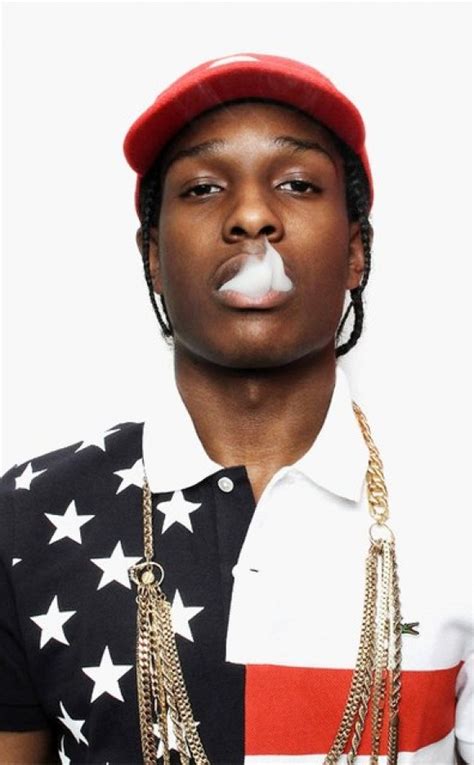 Asap Rocky Captured Clean Breathing Out Smoke White Background
