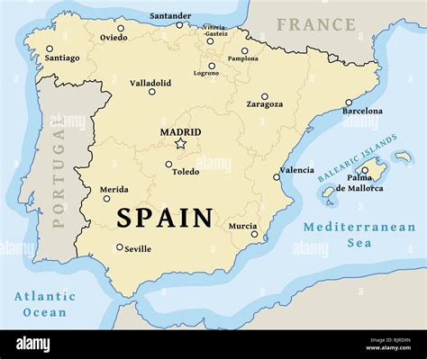 Map Of Spain With Cities Map Of The Usa With State Names