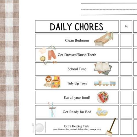 The Daily Chores Worksheet Is Filled With Tasks To Help You Get Ready