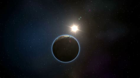 Sun Shining On Planet Earth Rotating In Space Stock Motion Graphics Sbv