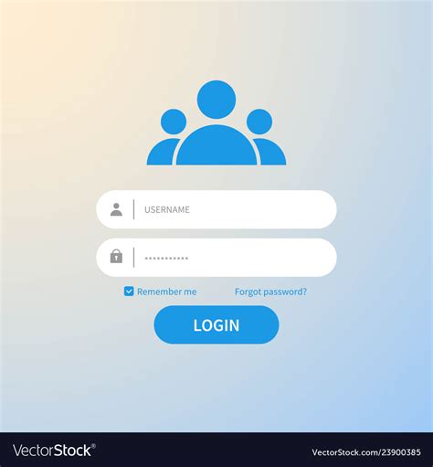 Register Page Design Login Form Account User Vector Image