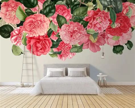 Beibehang Custom Wallpaper Modern Art Hand Painted Flowers Flowers