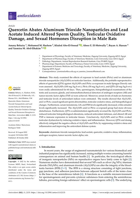 Pdf Citation Quercetin Abates Aluminum Trioxide Nanoparticles And