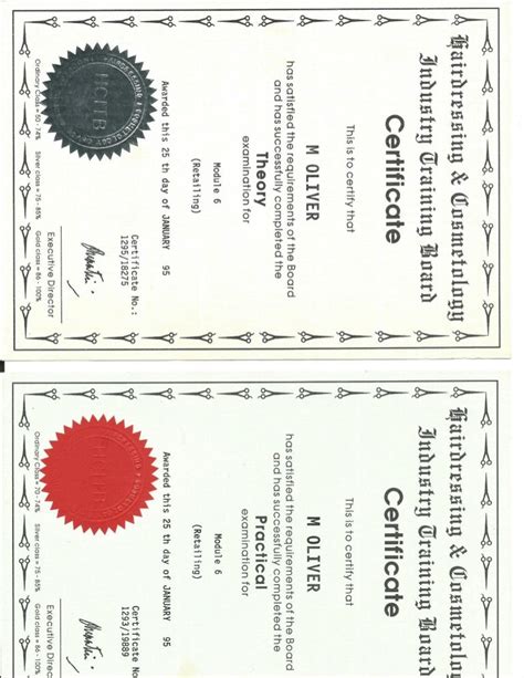 Certificate Cosmetology And Hairdressing