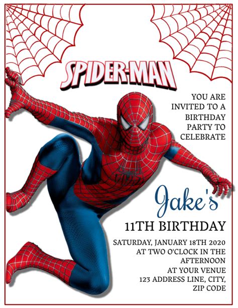 Kids Spiderman Birthday Invitation Template Postermywall