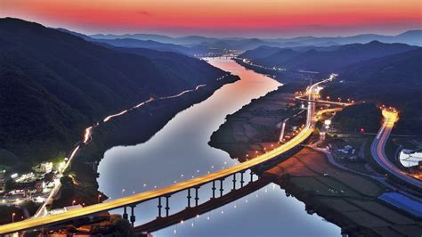 South Korea River Bridge Hd Nature 4k Wallpapers Images Backgrounds