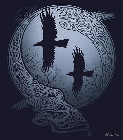 Odins Ravens Canvas Print By Raidho Norse Tattoo Viking Art Celtic Art