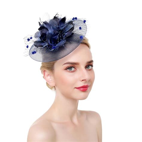 buy mesh head flower feathers hair trim bowler hat hairpin bride s head trim at affordable