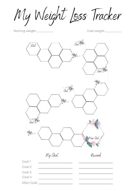 Weight Loss Tracker Free Printable Digital Hygge