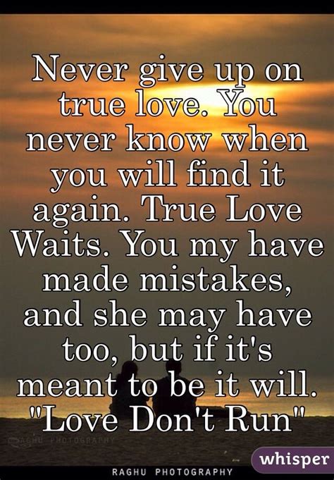 Never Give Up On True Love You Never Know When You Will Find It Again