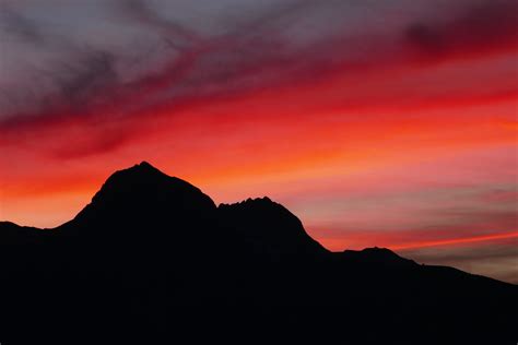 Sunset Mountains Red Sky 5k Hd Nature 4k Wallpapers Images