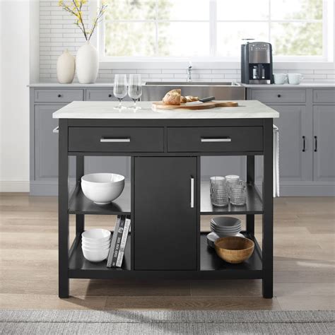 Crosley Furniture Audrey Faux Marble Top Kitchen Island