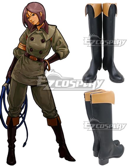 The King Of Fighters Whip Black Cosplay Shoes