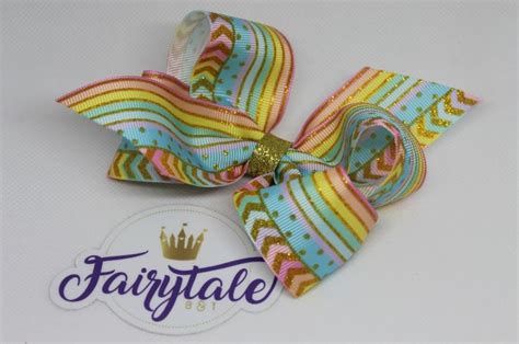 Pastel Rainbow Bow With Gold Glitter Rainbow Bow Handmade Bows Bows