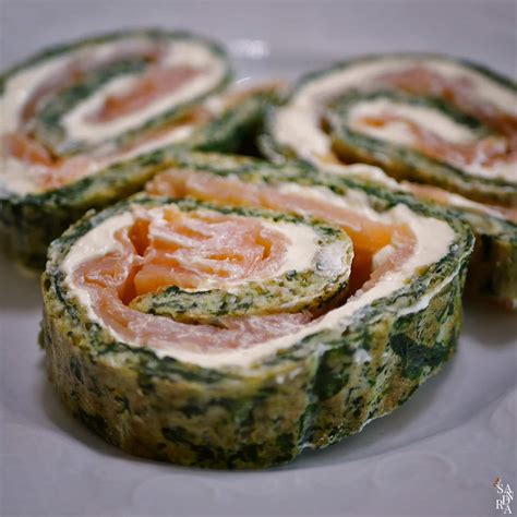 SPINAT LACHS ROLLE mit FRISCHKÄSE Rezept Low Carb Kochen Backen